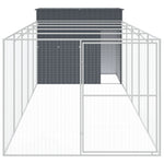 Dog House with Run Anthracite 214x661x181 cm Galvanised Steel 3189133