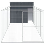Dog House with Run Anthracite 214x661x181 cm Galvanised Steel 3189133