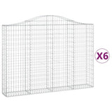Arched Gabion Baskets 6 pcs 200x30x140/160 cm Galvanised Iron 3145476