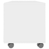 800180 TV Cabinet with Castors White 90x35x35 cm Engineered Wood