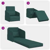 Sofa Bed Dark Green 65 x 80 x 83 cm Fabric 4106641