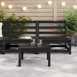 Garden Middle Sofas 2 pcs Black Solid Wood Pine 805684