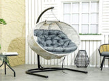 Hanging Egg Chair Outdoor Indoor Garden Swing Chair with Folding Basket, Garden Hanging Chair with T3398P320177