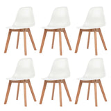 Dining Chairs 6 pcs White Plastic 244773