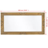 Wall Mirror Baroque Style 100x50 cm Gold 243680