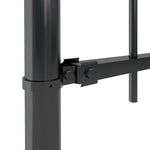 Garden Fence with Hoop Top Steel 181x150 cm Black 144932