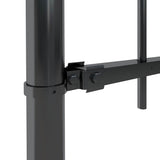 Garden Fence with Hoop Top Steel 181x150 cm Black 144932