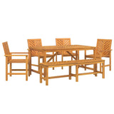 Garden Dining Set 6 pcs Brown Solid acacia wood 3154114