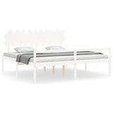 Senior Bed without Mattress White 200x200 cm Solid Wood 3195567