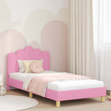 Children's Bed Frame with Headboard Pink 80 x 200 cm Fabric 42011052
