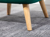 Modern Accent Chair, Fabric Living Room Chair with Rubber Wood Legs and Thick Padding, Green T3398P328136
