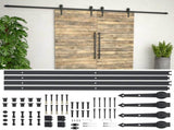 Sliding Door Hardware Kit 2x183 cm Steel Black 275606