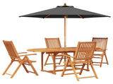 Outdoor Dining Set with Parasol 6 pcs Anthracite and Natural 3438539