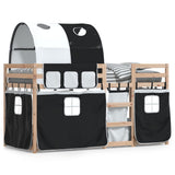 Bunk Bed without Mattress White&Black 90x190 cm Single Solid Wood Pine 3283994