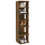 Shoe Rack Smoked Oak 27.5x27x102 cm Engineered Wood 815972