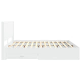 Bed Frame with Storage and Headboard White Engineered Wood 3414079