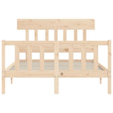 Bed Frame without Mattress Double Solid Wood Pine 3193311
