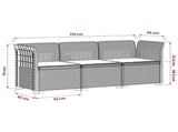 3-Seater Garden Sofa with Cushions Rattan Look PP Anthracite 3443819