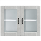 Kitchen Wall Cabinet with Glass Door Lucca Concrete Grey Engineered Wood 853851