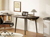 Folding Dining Table for 4, Round Drop Leaf Table, Modern Space Saving Small Kitchen Table with Wood T3398P343259