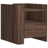 Bedside Cabinet Brown Oak 45x50x50 cm Engineered Wood 848282