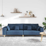 Fabric Sofa with Cushion Blue 208 cm Fabric 3335150