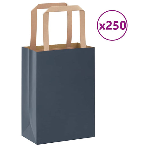ZNTS Paper Bags 250 pcs with Handles Blue 15x8x21 cm 4101921