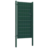 Fence Gate PVC and Steel 100x204 cm Green 145231