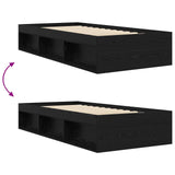 Bed Frame with Storage Black Oak 80 x 200 cm Engineered Wood 3429523