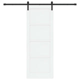 Sliding Door 78 x 211 cm Engineered Wood White and Black 3449980