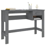 ZNTS Desk HAMAR Dark Grey 110x40x75 cm Solid Wood Pine 340458