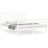 Bed Frame without Mattress White 160x200 cm Solid Wood 3193997