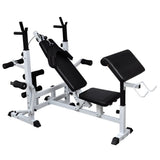 Weight Bench with Weight Rack, Barbell and Dumbbell Set 120 kg 275378