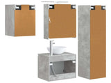 Bathroom Cabinet Set 5 pcs Concrete Grey 50 x 14.5 x 70 cm 3407290