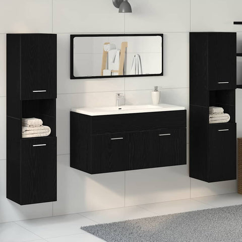 Bathroom Furniture Set 4 pcs Black Oak 41 x 38.5 x 46 cm 3334325