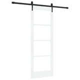 Sliding Door White 73.5 x 198.5 cm Solid Pine Wood and Glass 3332324