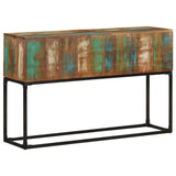 Console Table Brown base with blue, green, cream hues 320822