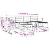 Outdoor Sofa Set 6 pcs Natural Solid Acacia Wood 3385155