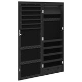 Mirror Jewellery Cabinet with LED Lights Wall Mounted Black 353236
