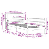 Bookcase Bed without Mattress White 100x200 cm Solid Wood Pine 3322220