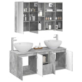 Bathroom Cabinet Set 4 pcs Concrete Grey Engineered Wood 3406506