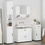 Bathroom Furniture Set 4 pcs White Engineered Wood and Metal 3393053
