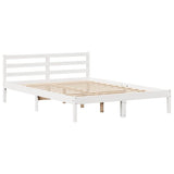 Bookcase Bed without Mattress White 150x200 cm King Size Solid Wood Pine 3321855