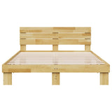 Bed Frame with Headboard without Mattress 160x200 cm Solid Wood Oak 3315724