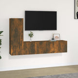 3 Piece TV Cabinet Set Smoked Oak Engineered Wood 3120257