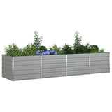 Planter Light Grey 385 x 100 x 75 cm Galvanised Steel 42018172