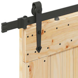 Sliding Door with Hardware Set 85x210 cm Solid Wood Pine 3332744