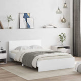 Bed Frame White Engineered wood, Plywood 140 x 200 cm Bed Frame 3207609