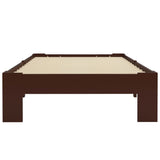 Bed Frame Dark Brown Solid Pine Wood, Plywood Slats Single 283298