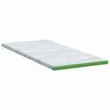 Mattress Topper White and Green 100 x 200 x 6 cm Jaquard Fabric 4106169